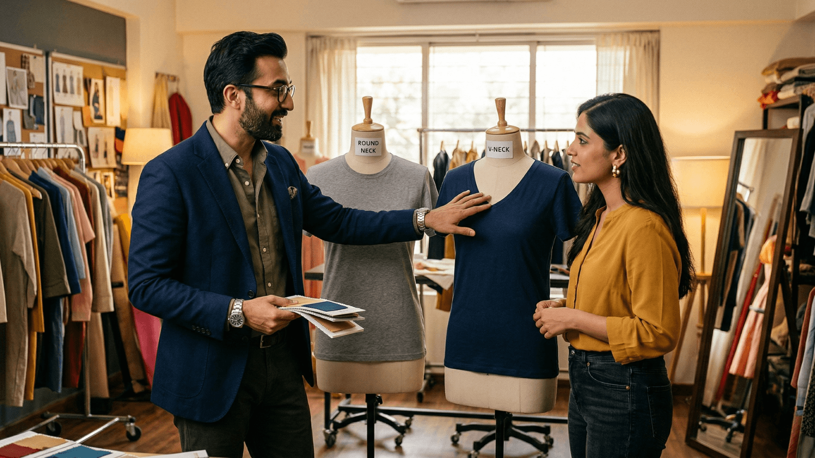 V-Neck vs Round Neck T-Shirts: Which Neckline Suits Which Body Type?